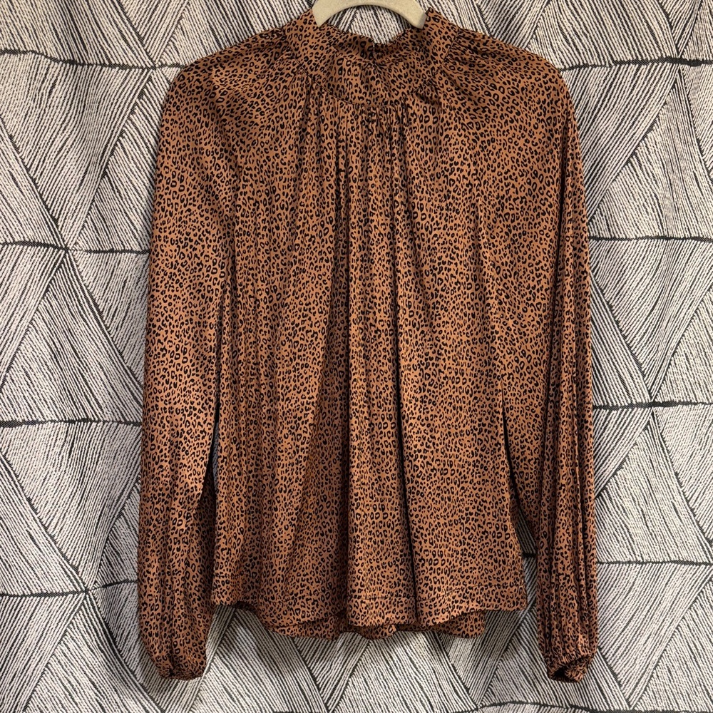 GAP Brown Leopard Print Blouse